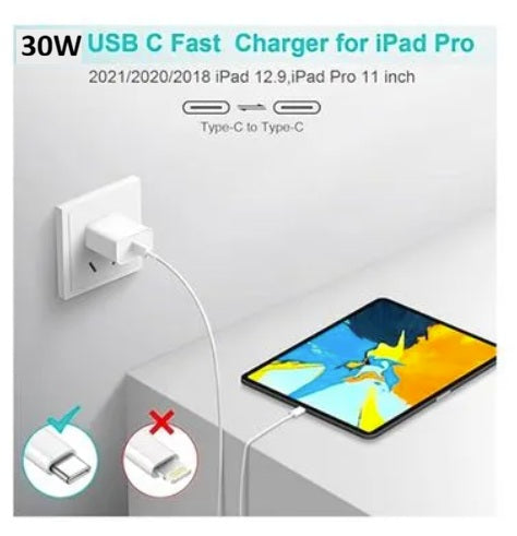Cargador 30W carga super rápida-Tipo C Cubo + Cable - CHARGER