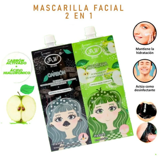 Sachet Mascarilla de Carbón y Ácido Hialurónico Manzana
